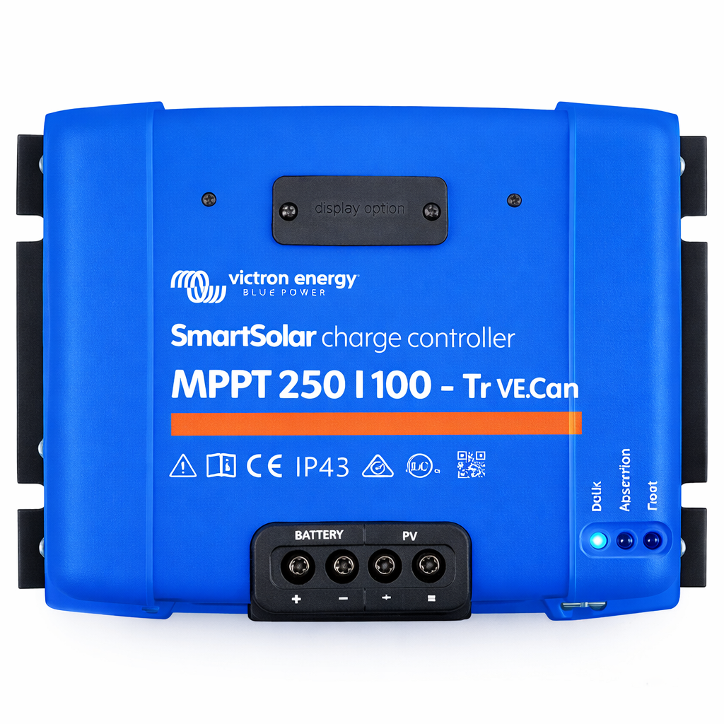 Regulador solar MPPT Victron 250/100 SmartSolar con tecnología Bluetooth para sistemas fotovoltaicos industriales de alta eficiencia en Colombia